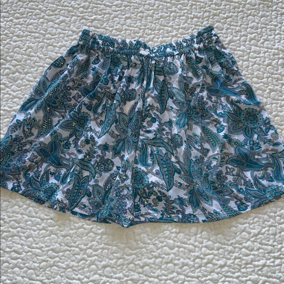 NWT Greece EUA Collection Silk Shorts Teal Floral Paisley Gold Accents One Size - Picture 6 of 9